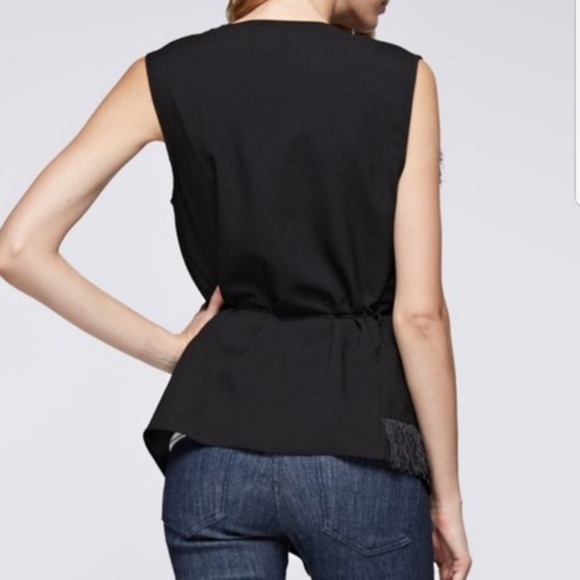 Edgy Black Vest - Women's Classy Work Chic - Picture 3 of 5